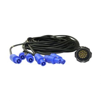 Socapex to PowerCON (Blue) Fan Out Staggered
